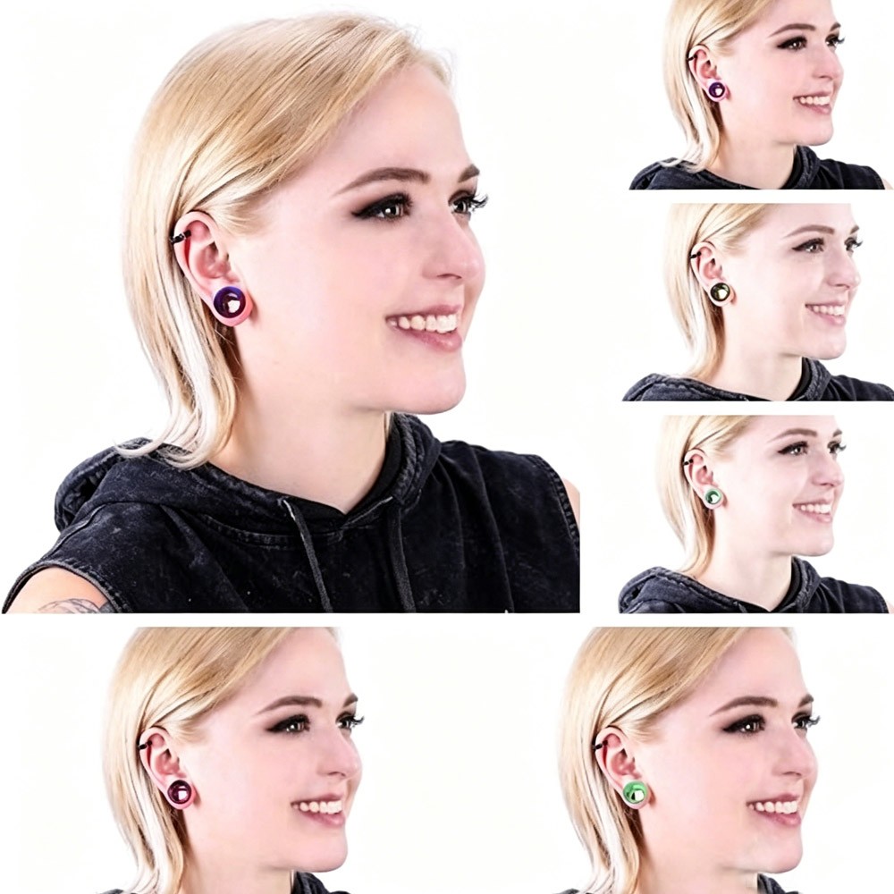 PAIR-SOFT THICK SKINS TUNNELS-Silicone Ear Skins-Ear Gauges-Soft Ear plugs 2G-1″