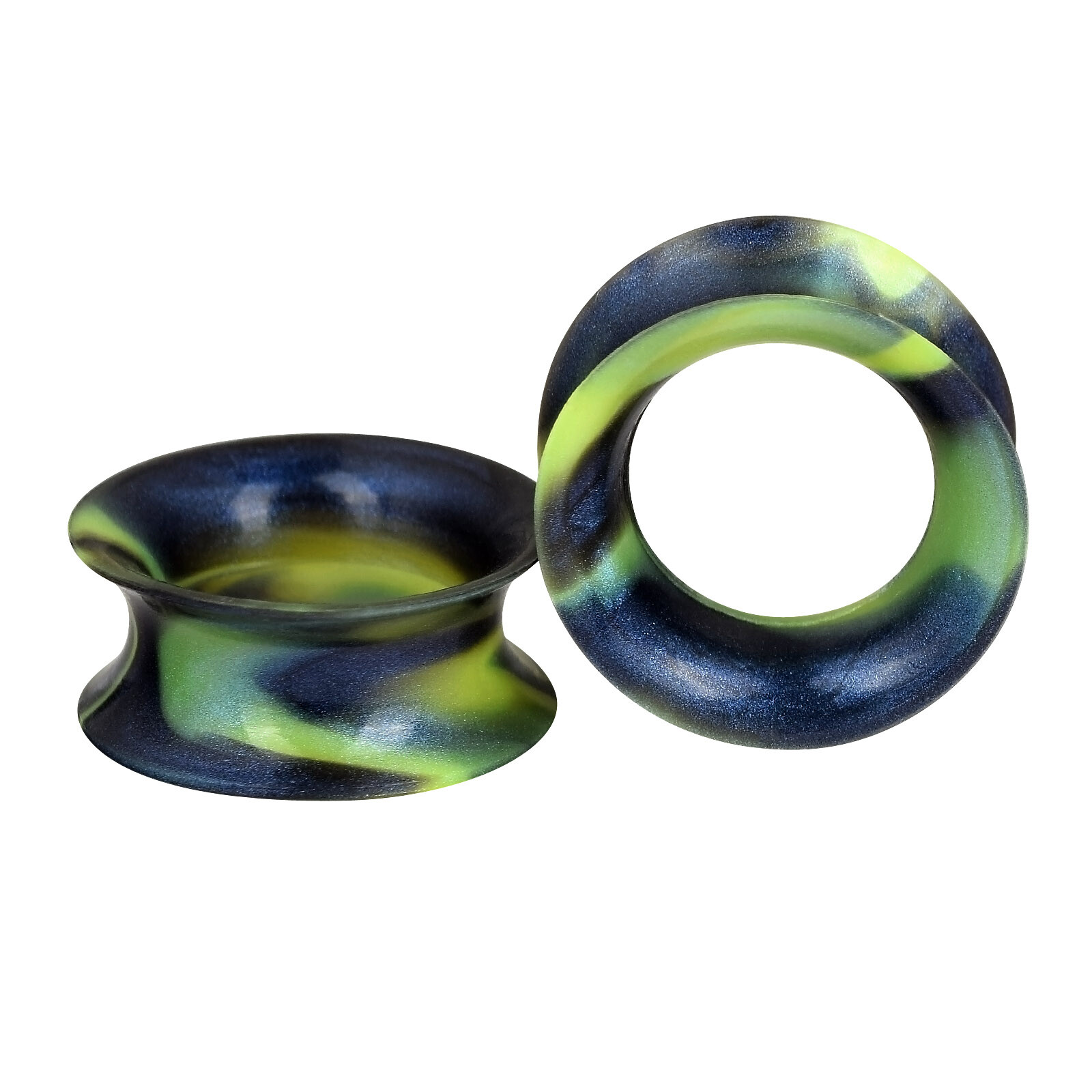 1Pair Colorful Soft Thin Silicone Double Flared Tunnels Ear Gauges Plugs Earskin