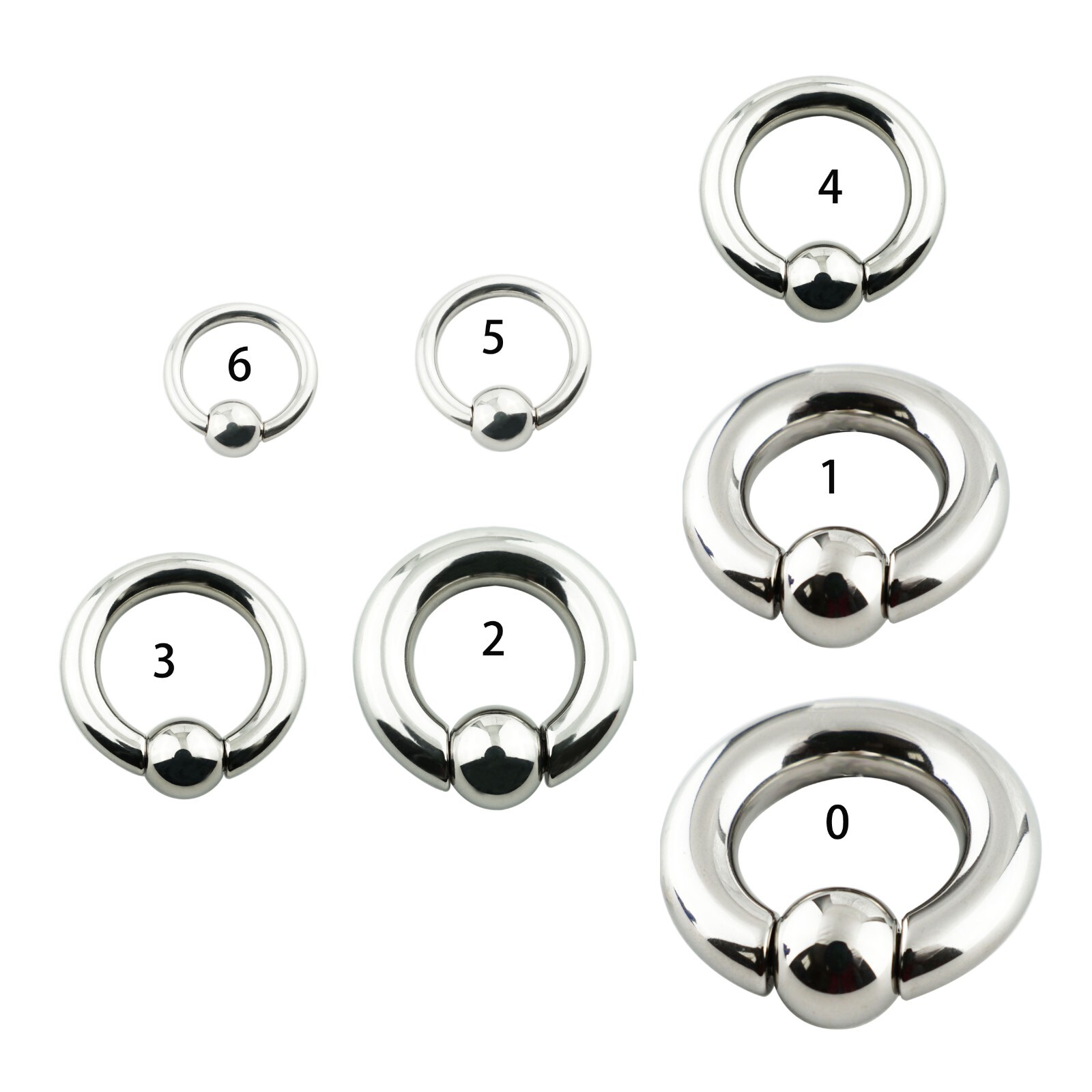 Big Size Stainless Steel Captive Bead Ring CBR Ear Tunnel Plug Gauge Piercing