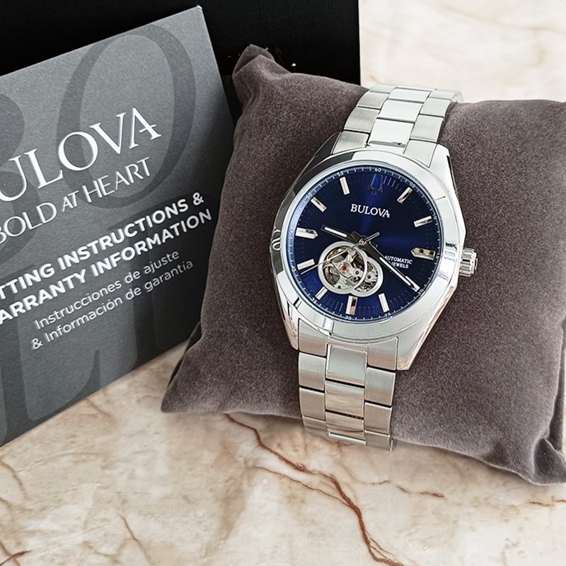Bulova Surveyor Blue Dial Men’s Classic Automatic Chronograph Watch 42mm 96A275
