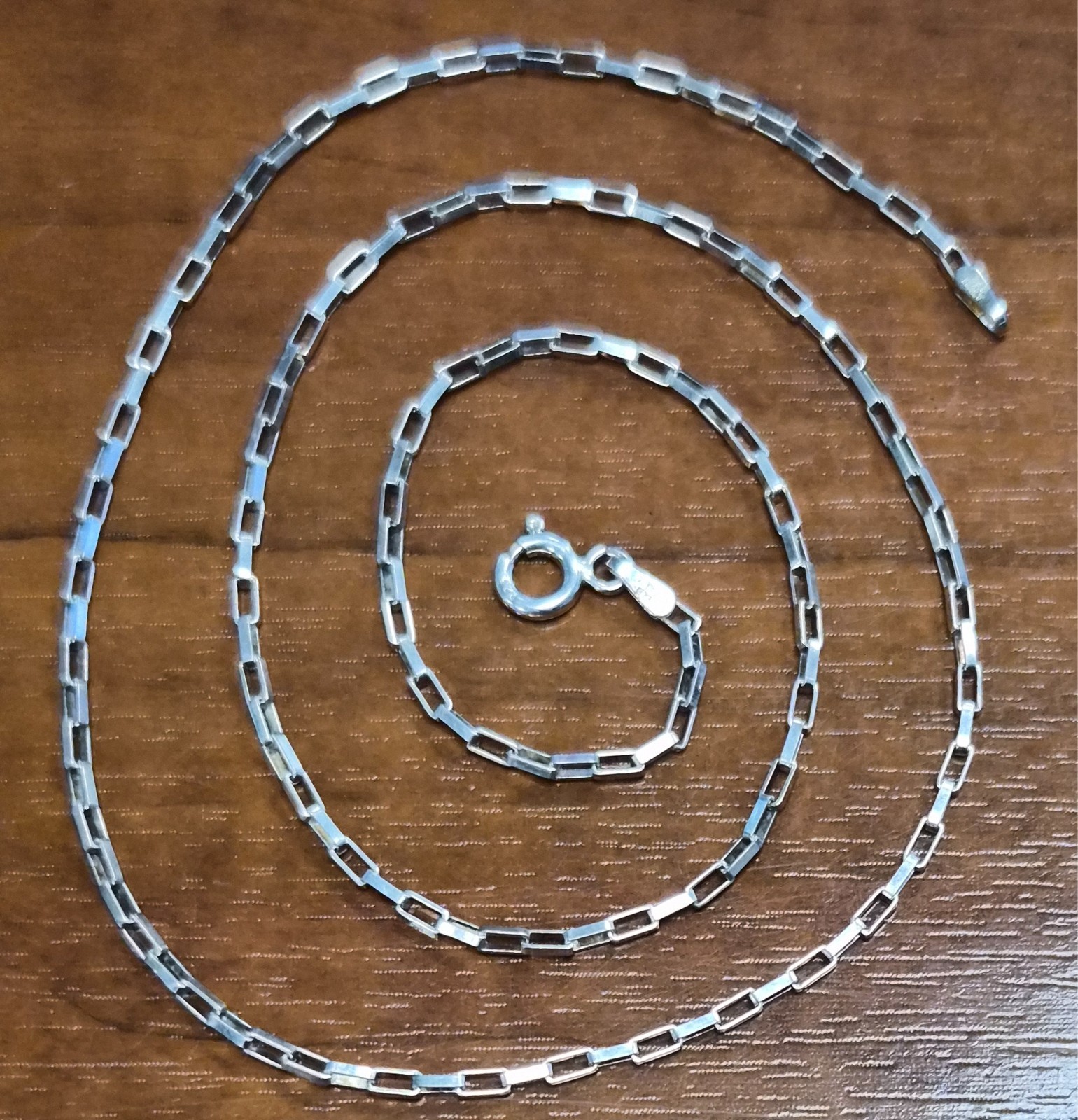 Estate Signed AGI Italy 925 Sterling Silver Paper Clip Link 18″ Chain Necklace