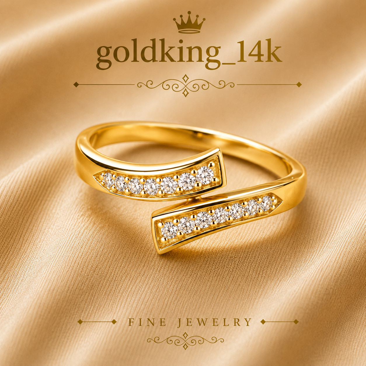 14K Yellow Gold Plated Adjustable Toe Ring Round Cut Simulated Diamond Women’s