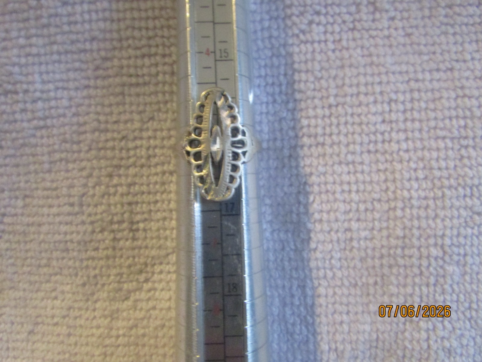 Marked 925 Silver Ring Filigree 2 Grams Size 11