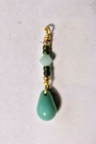 Blue, Green & Gold Tone Beads Pendant – Possibly Handmade