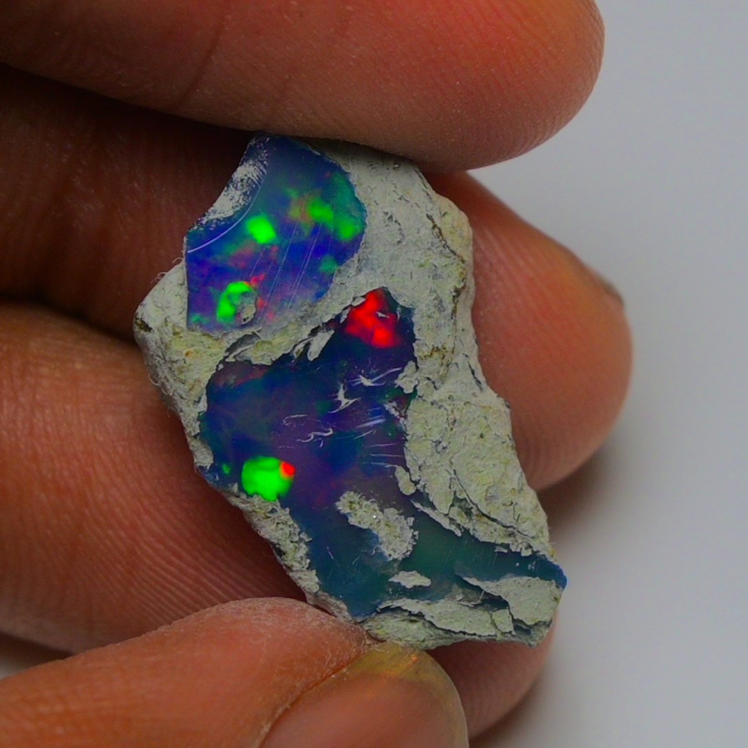 Polished Blue Opal Rough 6.80 Carats, Smoked Ethiopian Welo Opal Rough,