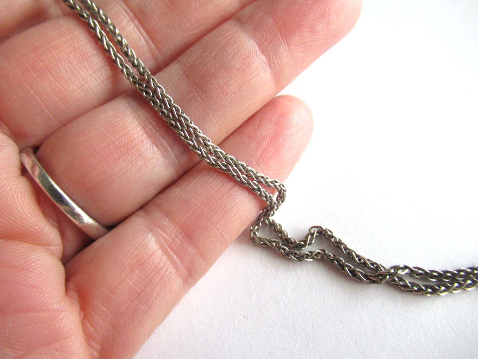 Vintage Sterling Silver 925 Spiga Rolo wheat chain 20 inch