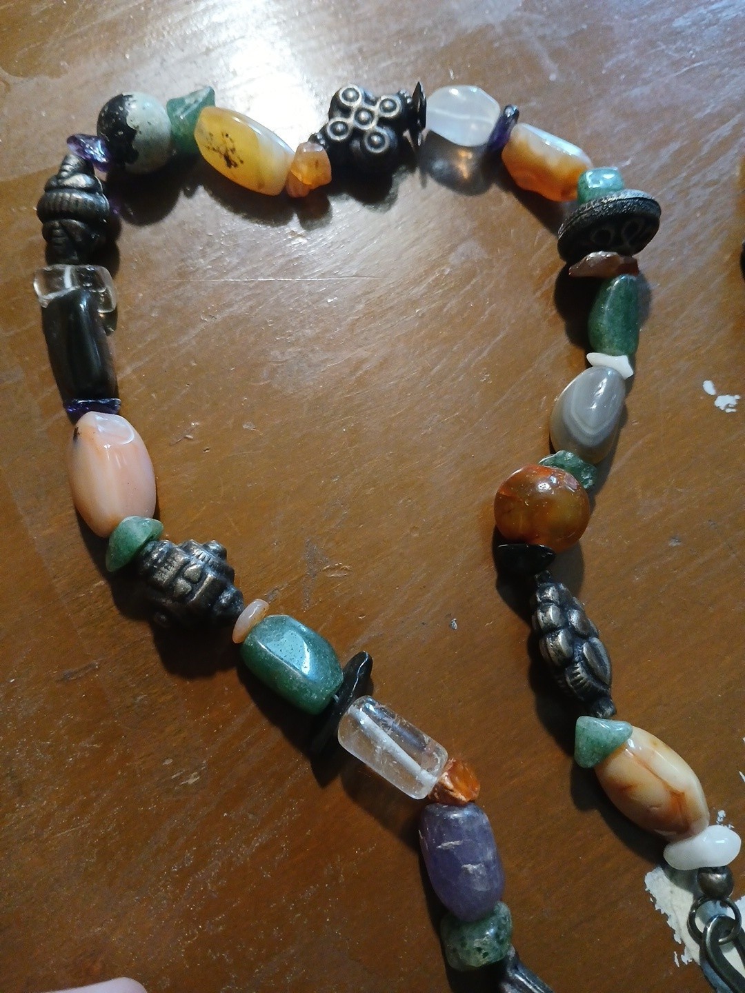 vintage Indian agate bohemian-style statement necklace 1970s To 1980s