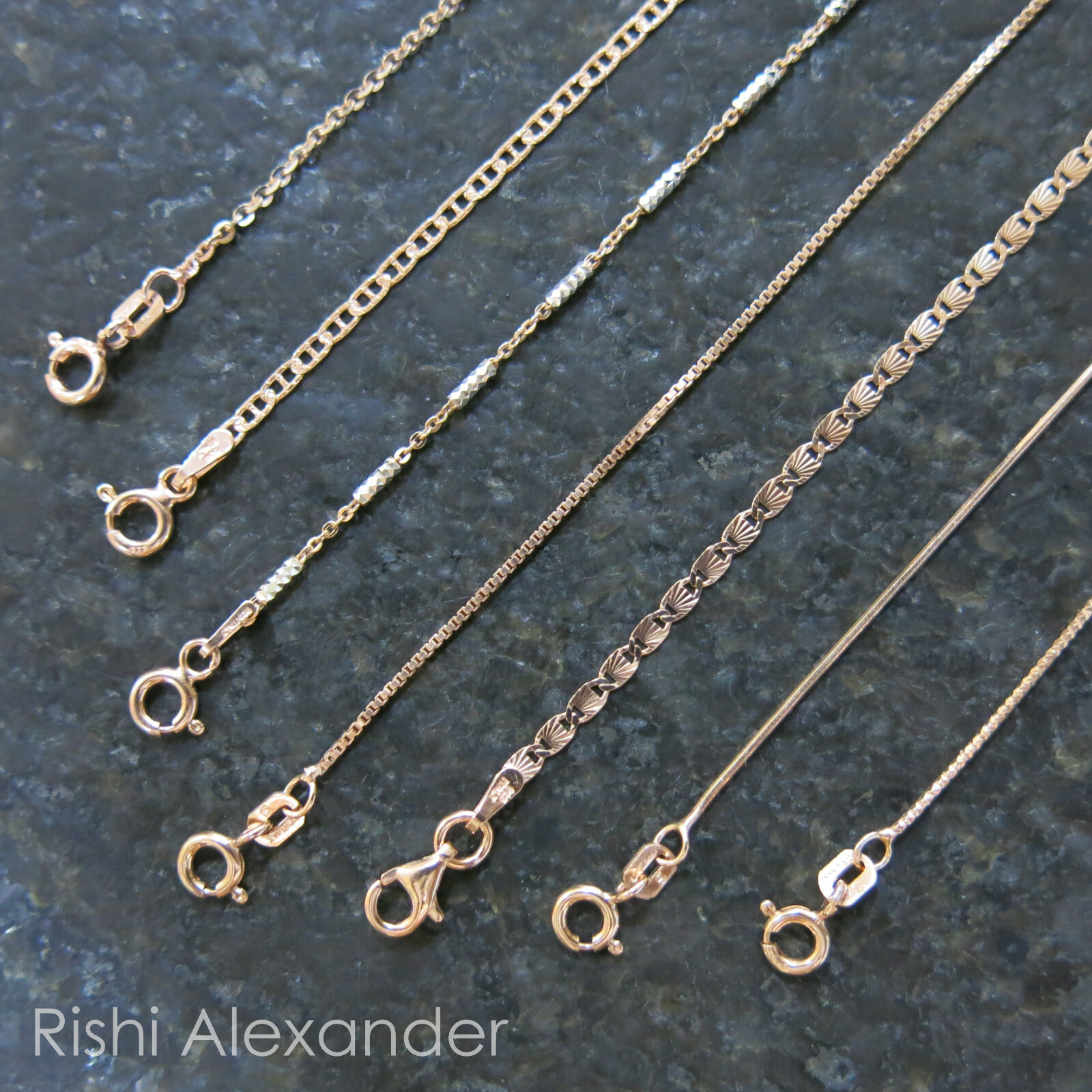 Rose Gold Plated over 925 Sterling Silver Jewelry Chain Necklace Italy