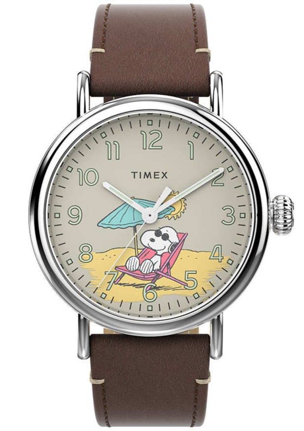 Timex Standard x Peanuts Snoopy 40mm Brown Leather Mineral Glass Watch TW2V61200