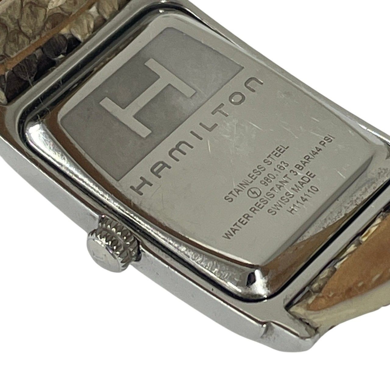Hamilton Ardmore H114110 Rectangle SS White Dial Small Second Quartz New Battery