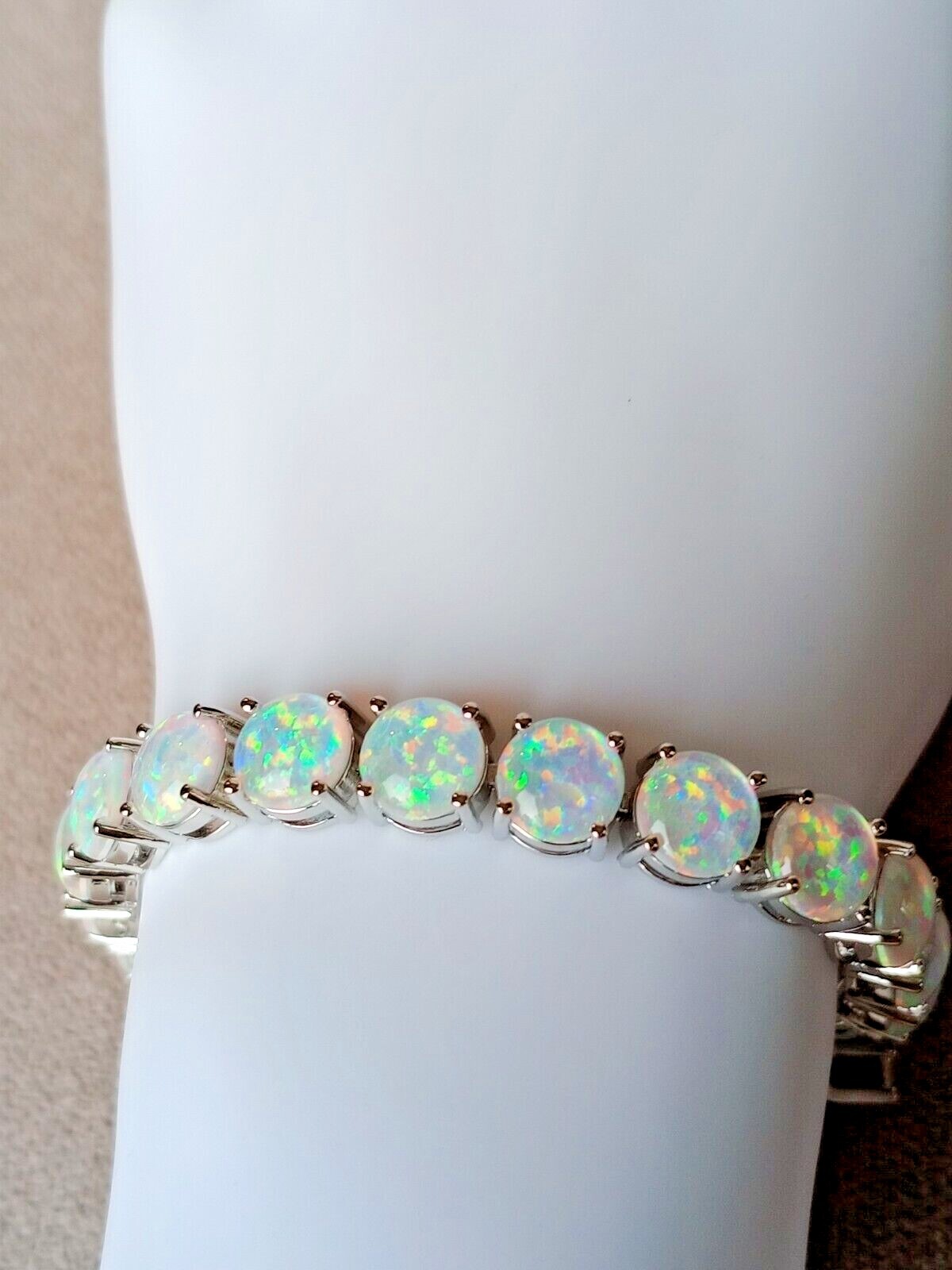 White Opal Tennis Bracelet | Eye-Catching Bracelet | Opal Jewelry | Opal