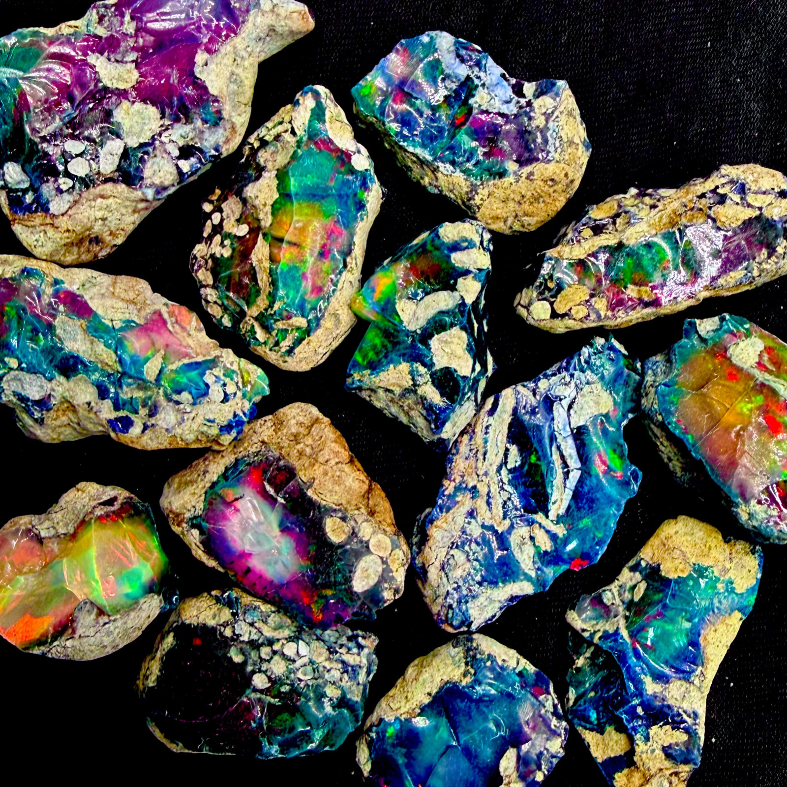 black dry opal rough, Cut grade dry opal large size gemstone, fire raw opal