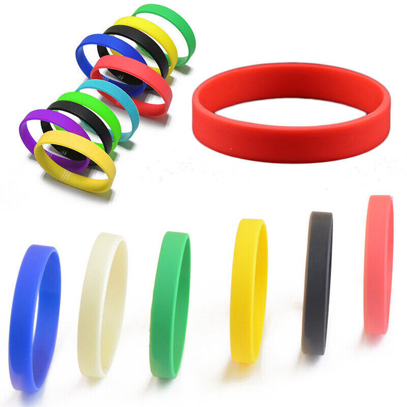 10 Pcs Silicone Rubber Bracelet Solid Wristband, Blank Rubber Band, Multicolor