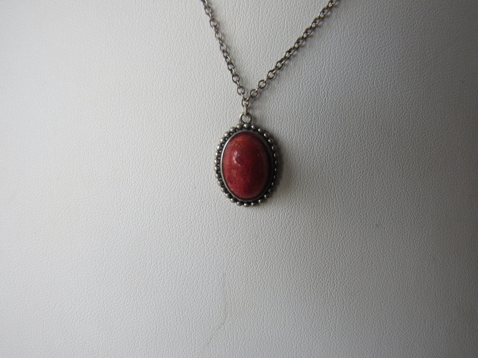 Silpada Sterling Silver Red Sponge Coral Pendant Necklace N2342