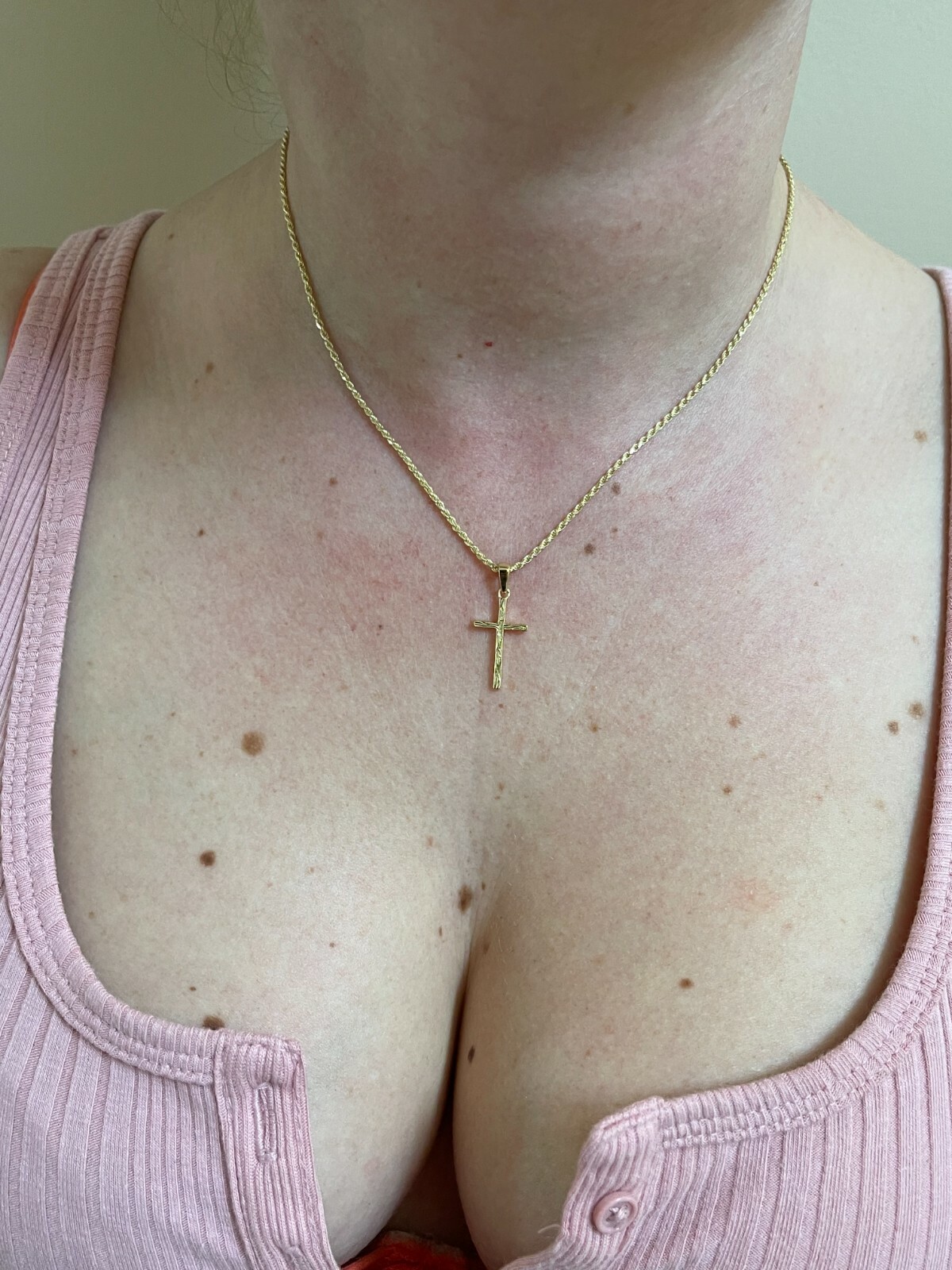 Small 0.75″ Plain Cross Pendant Solid 925 Sterling Silver / 14k Gold Plated