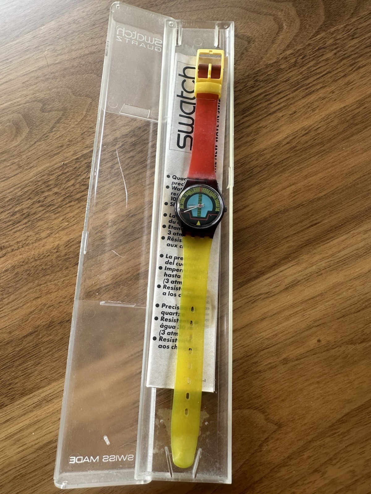 Vintage 1987 SWATCH Tech Blue Horizon needs battery watch With Case