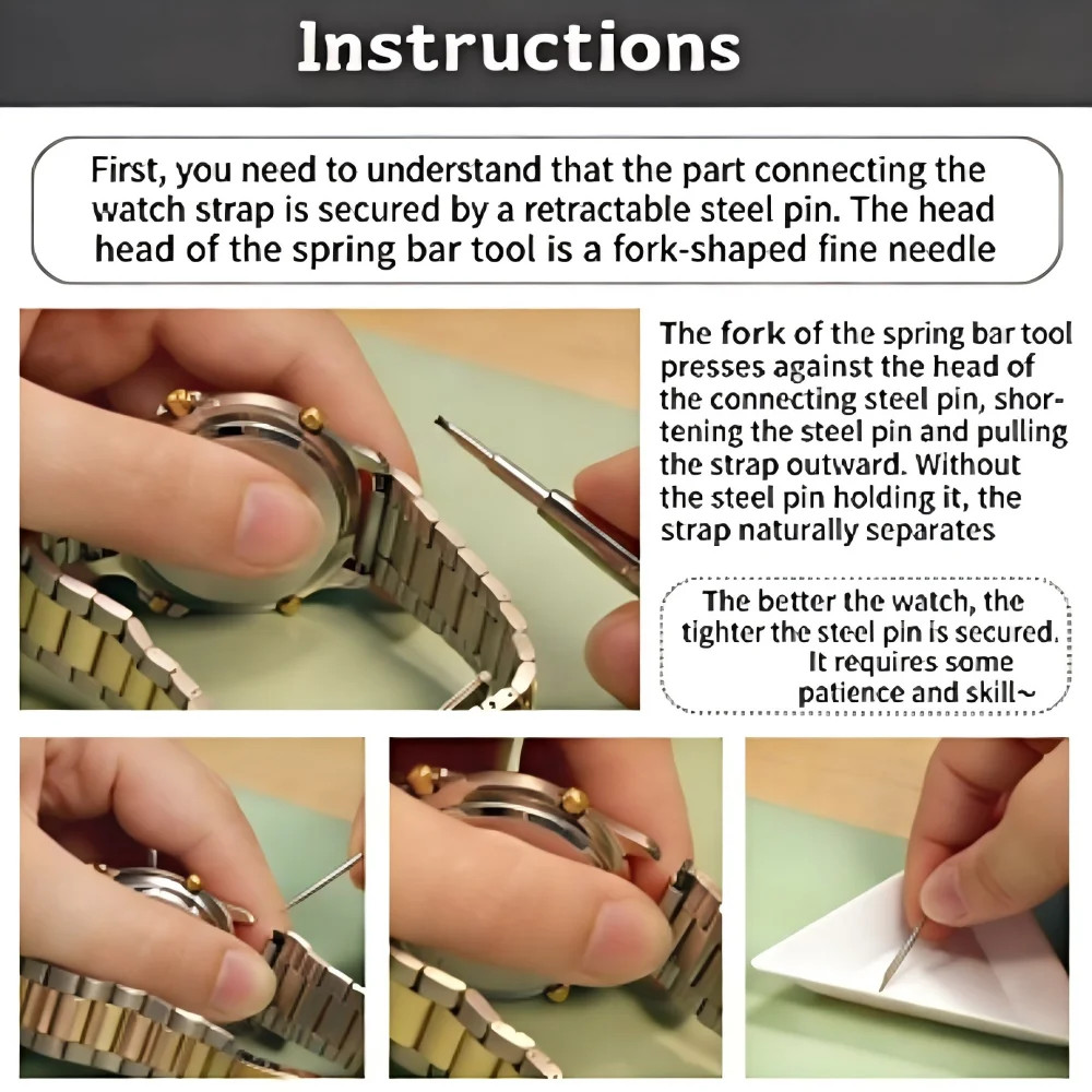 144-360Pcs Stainless Steel Spring Bar Set 1.5mm 8-25mm Watch Band Repair Pins