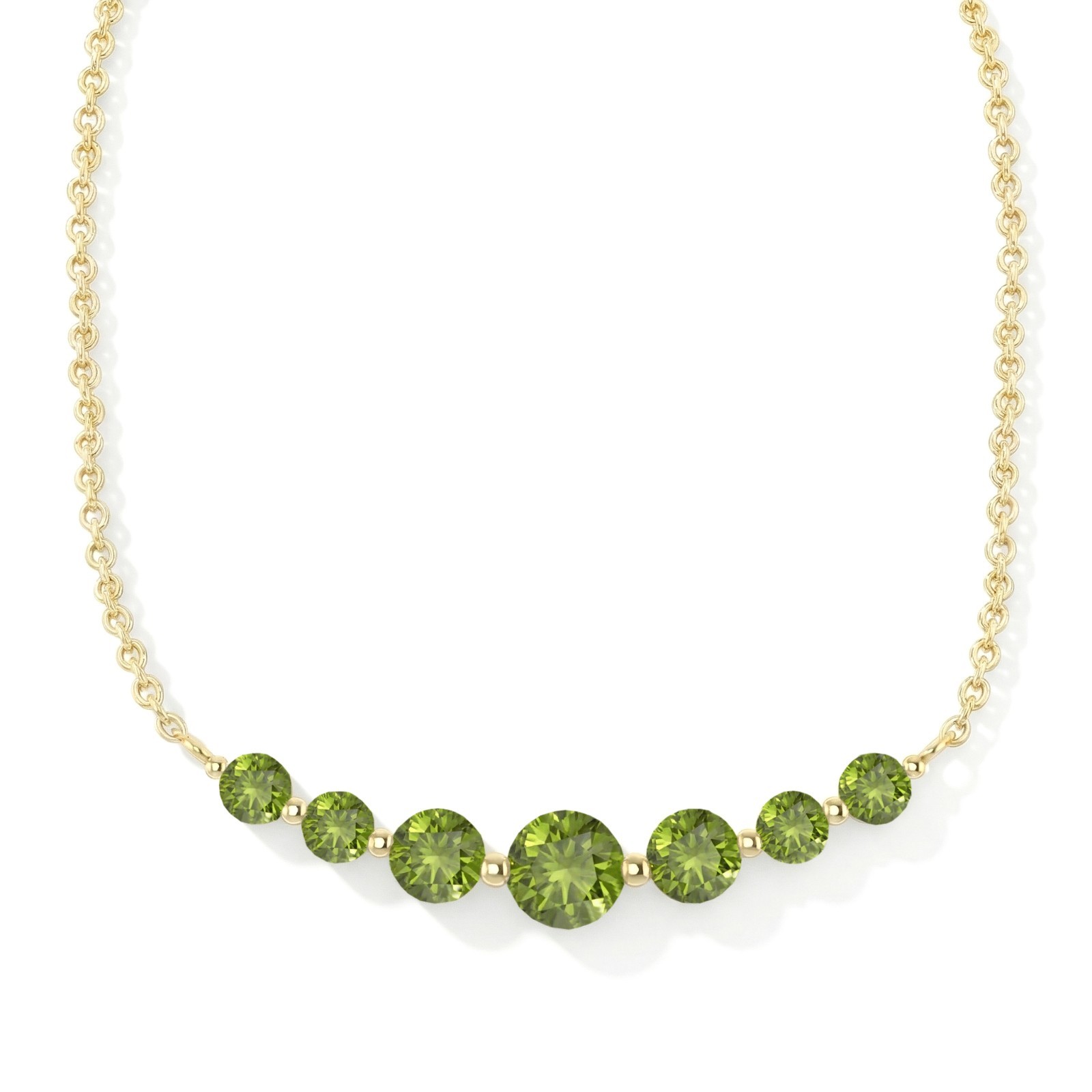 Peridot Statement Necklace, Green Gemstone Bar Necklace, August Birthstone Gift