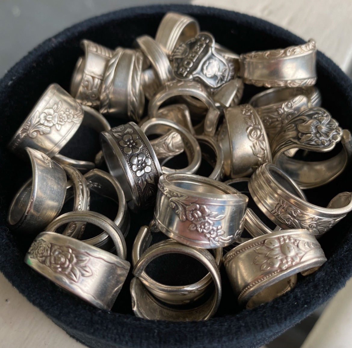 Bulk Wholesale Silverplate Spoon Ring Lot | 50 Rings