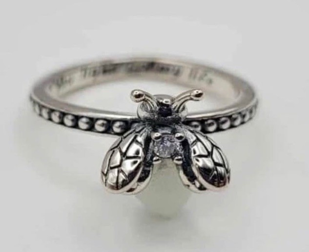925 Sterling Silver Glow In The Dark Firefly Ring Size 9 “You Light Up My Life”