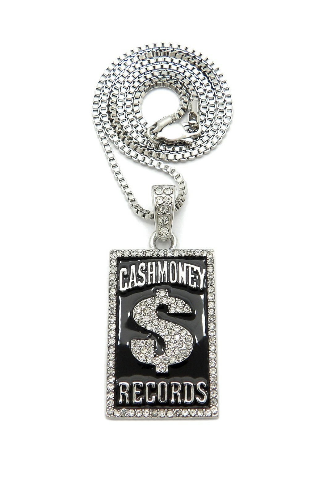 New Cash Money Records Pendant With 18″ 20″ or 24″ Chain Rhodium Plated