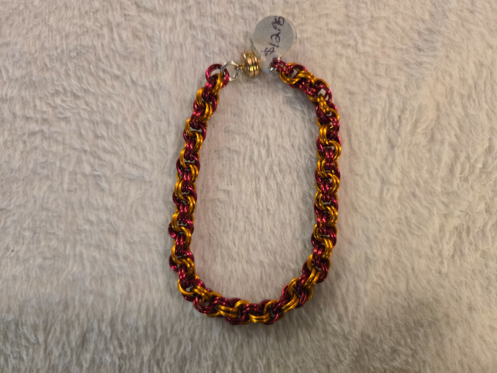 8″ anodized aluminum rope Chainmaille Bracelet with Magnetic Clasp