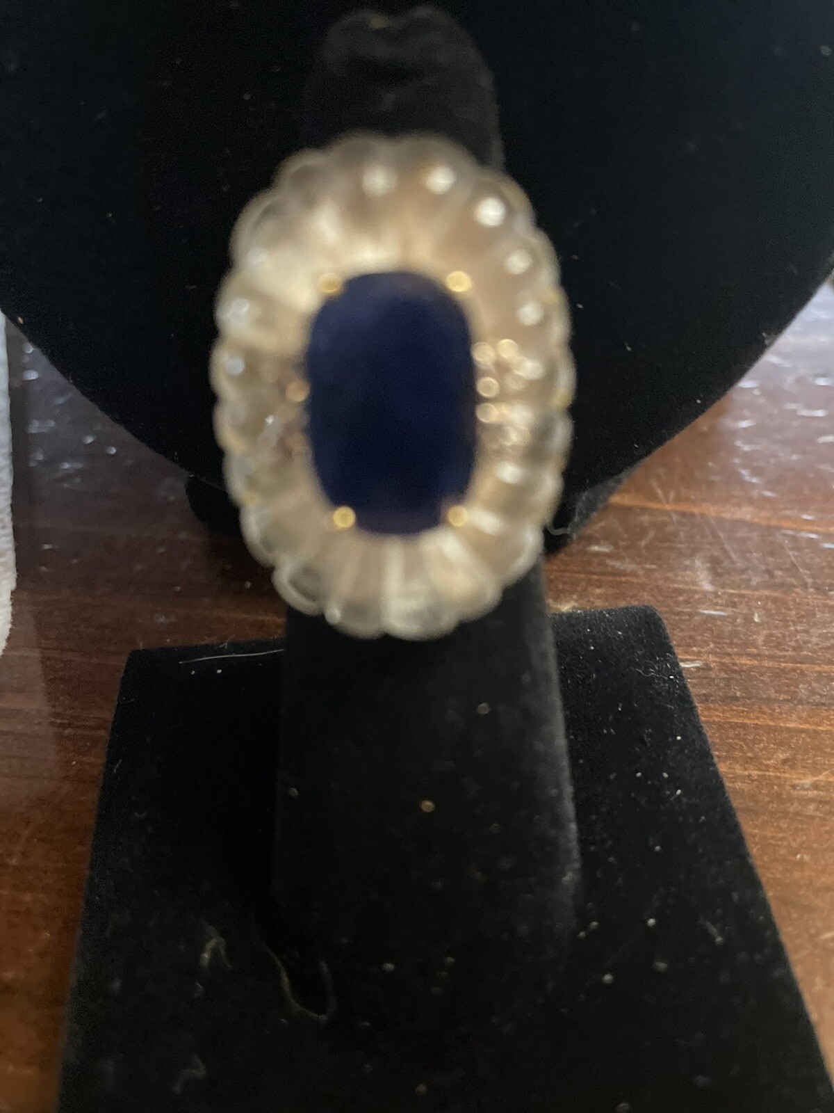 18 k Yellow Gold Sapphire and Diamond Ring.One Of A Kind See Note In Description