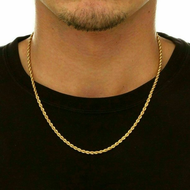 2MM Solid 925 Sterling Silver Gold Italian DIAMOND CUT ROPE CHAIN Necklace Italy