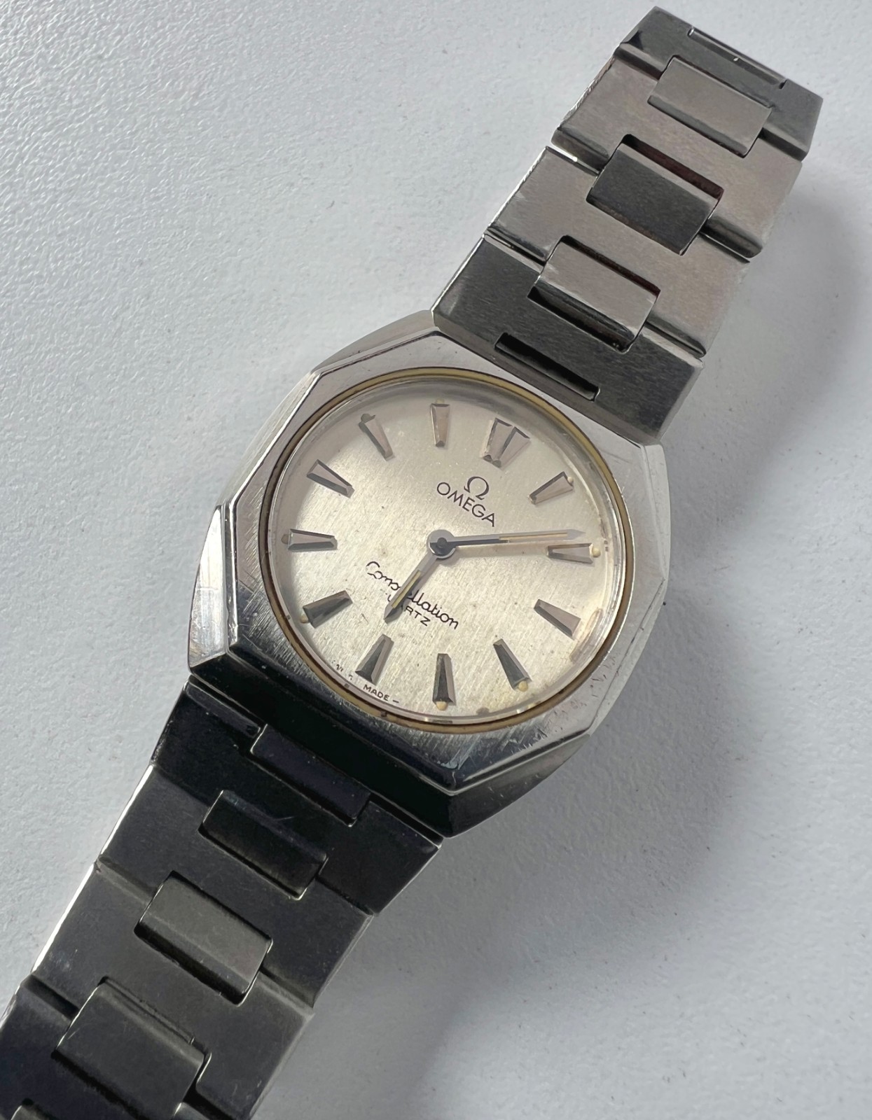 OMEGA Constellation Quartz Watch Vintage Ladys Swiss Made Gray Dial 595.0007