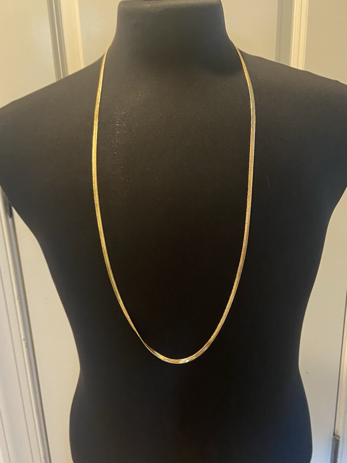 Vintage Herringbone Necklace & Bracelet Set 32″-36″, 7″-9″ Flat Snake