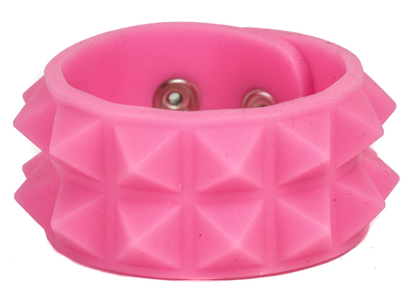 Silicone Rubber Two Row Stud Bracelet Glow In The Dark Punk Goth 6 Color