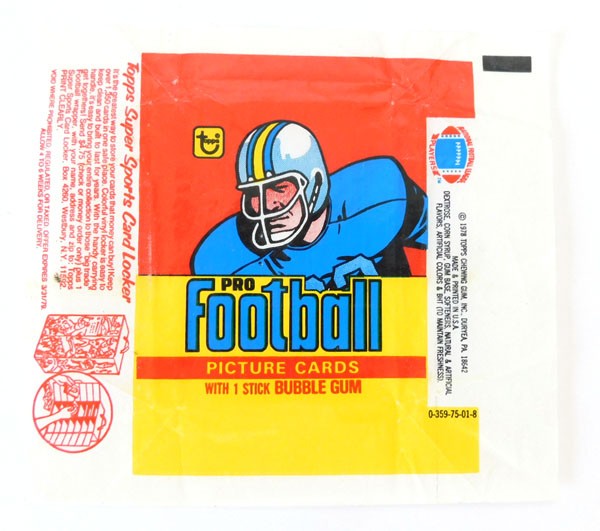 1978 Topps Football Wax Wrapper Sports Card Locker Variation