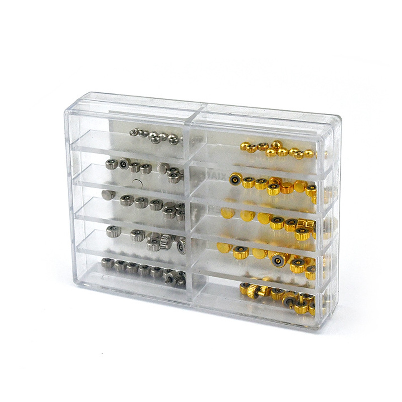 1Box 3.0‑7.5mm Alloy Watch Crown Head Assortment Watchmaker Repair Tool Kit