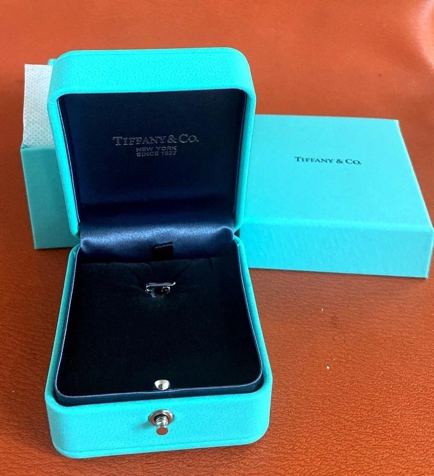 TIFFANY & CO. BLUE LEATHER PRESENTATION NECKLACE GIFT BOX, CASE, AND BAG