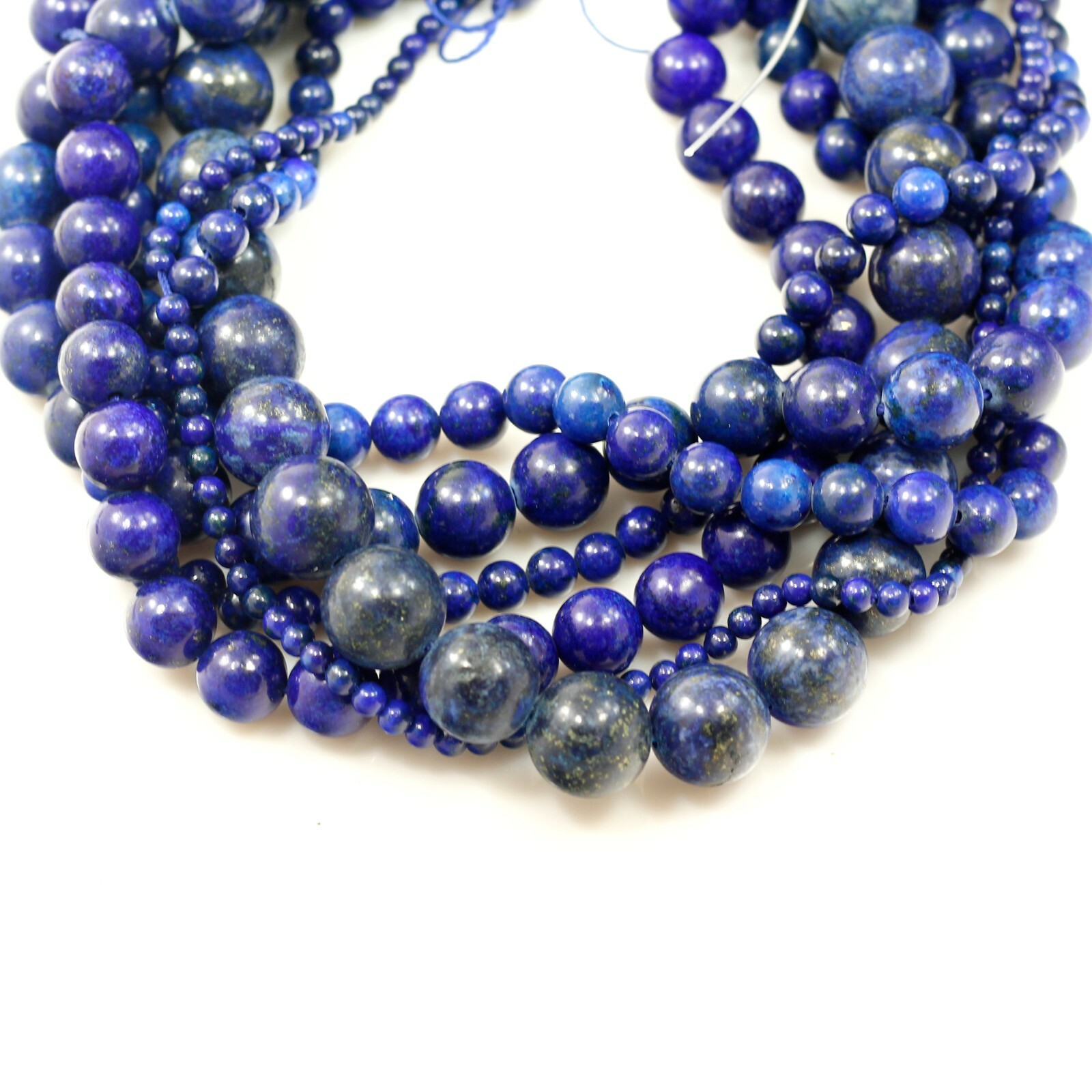 Gemstone Blue Lapis Lazuli Round Loose Beads 15″ strand 3 4 6mm 8mm 10mm 12 14