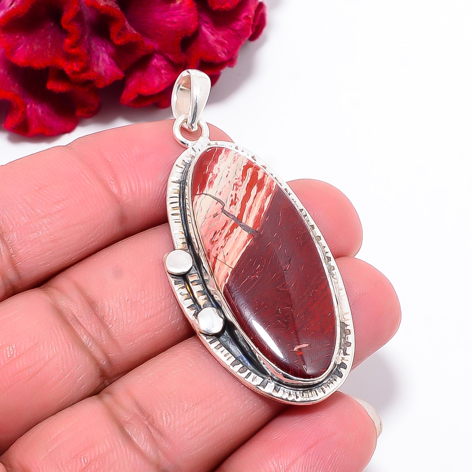 Snake Skin Jasper – Australia 925 Sterling Silver Pendant 2.18″ P101717
