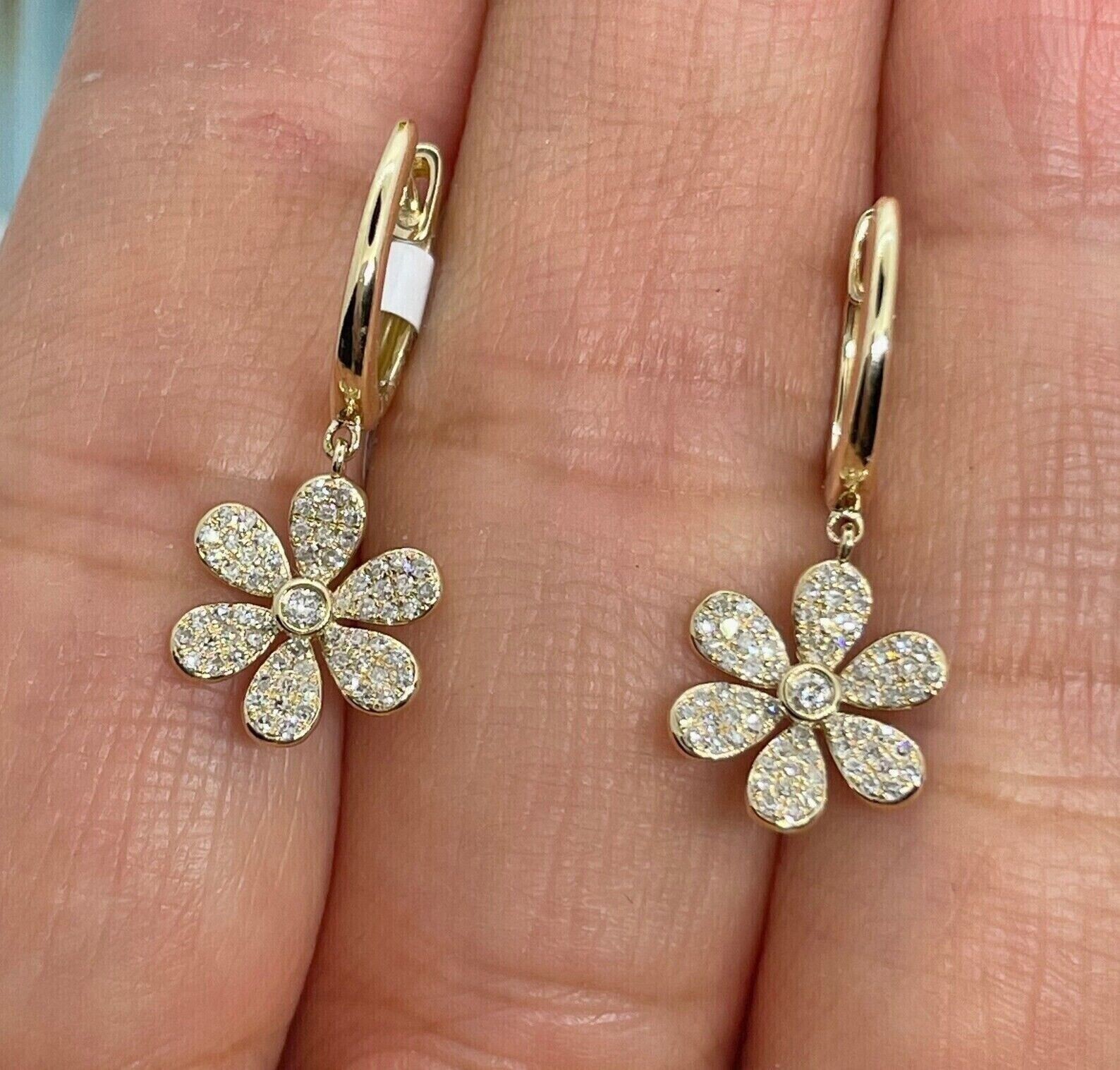 2Ct Lab Created Diamond Round Cut Drop & Dangle Earrings 14K Yellow Gold Finish