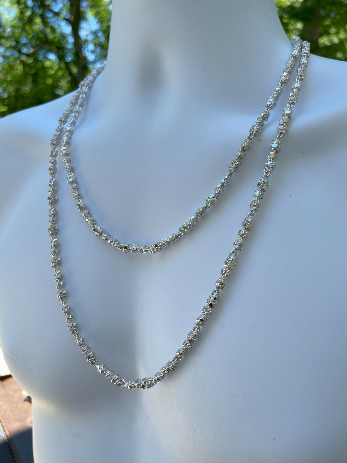 Custom Handmade Solid 925 Sterling Silver Nugget Link Chain Necklace 5mm 18-30″