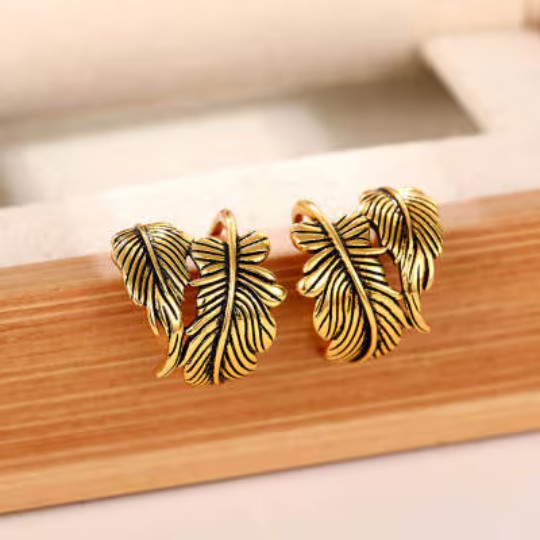 Double feather ear cuffs •Feather earrings Sold as A PAIR!