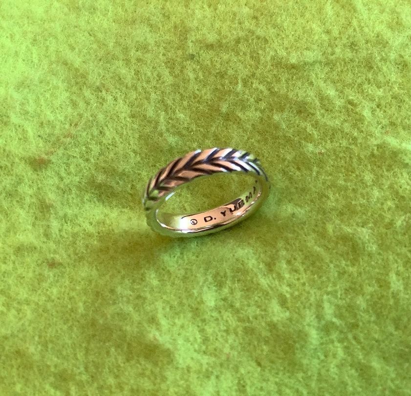 David Yurman Men’s Sterling Silver 6mm Chevron Band Rring Size 8.5