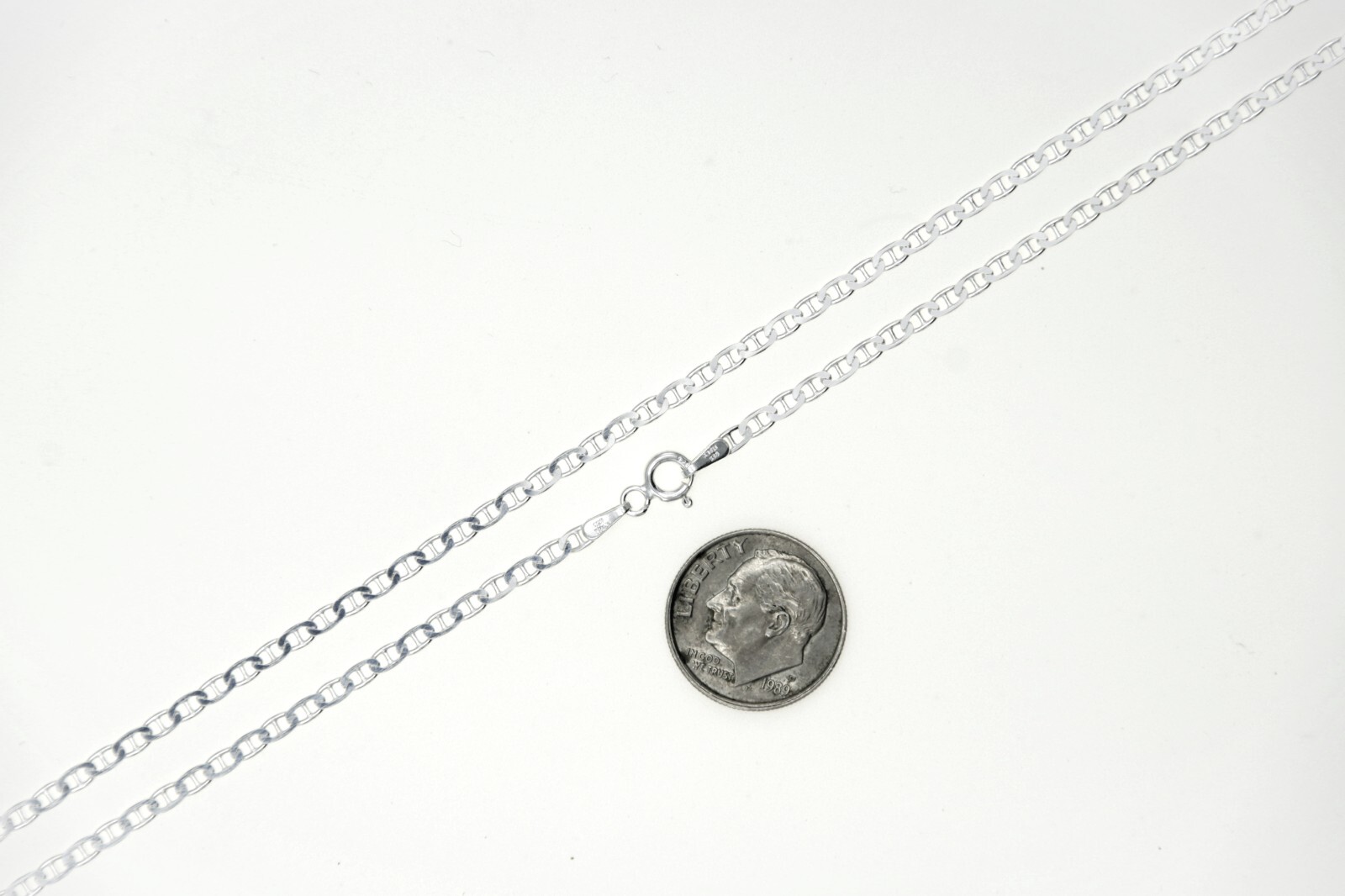 ITALY 925 SOLID Sterling Silver MARINER Chain Necklace or Bracelet 7″ – 36″