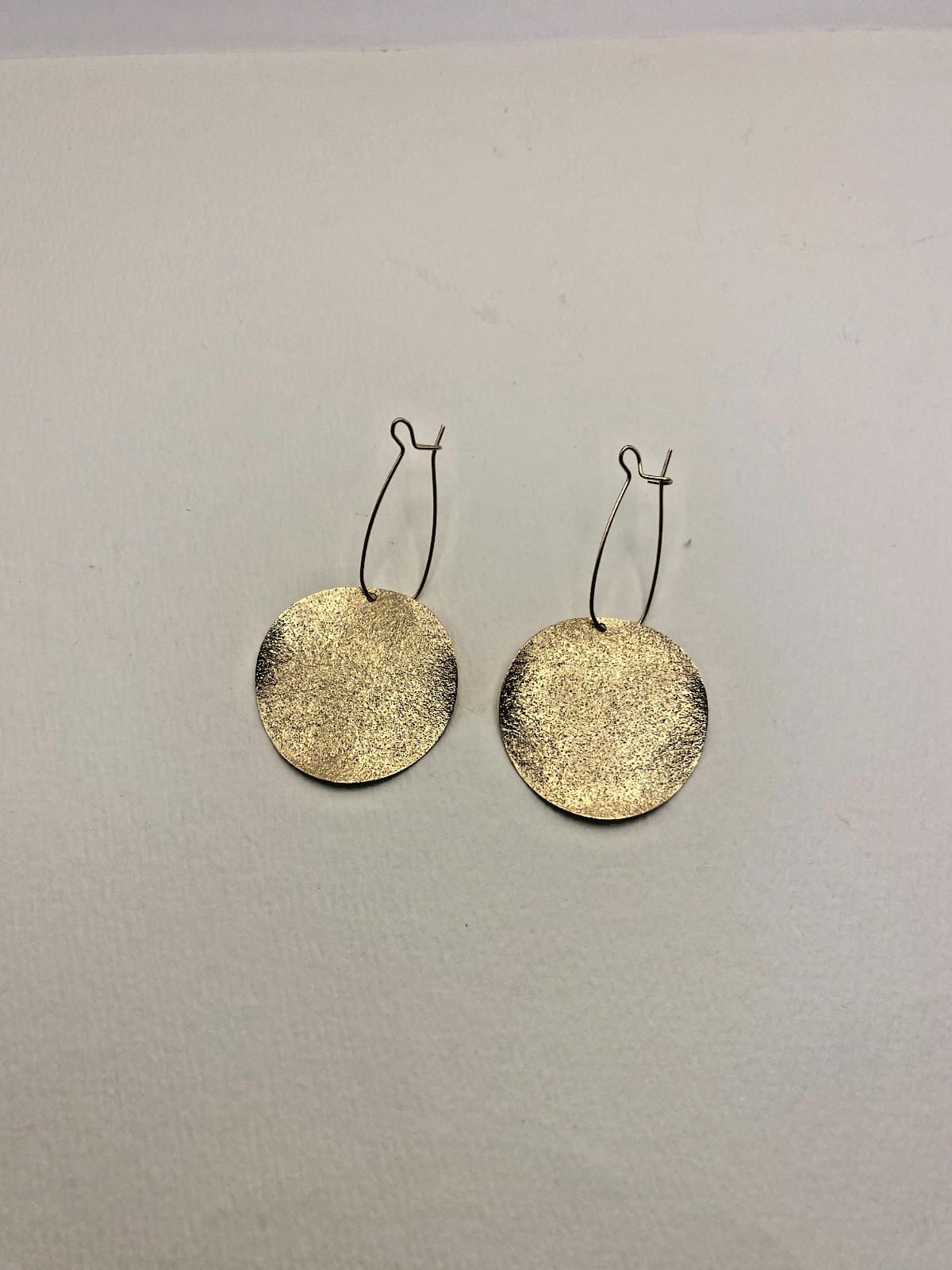 Textured Gold-Tone Disc Drop Earrings