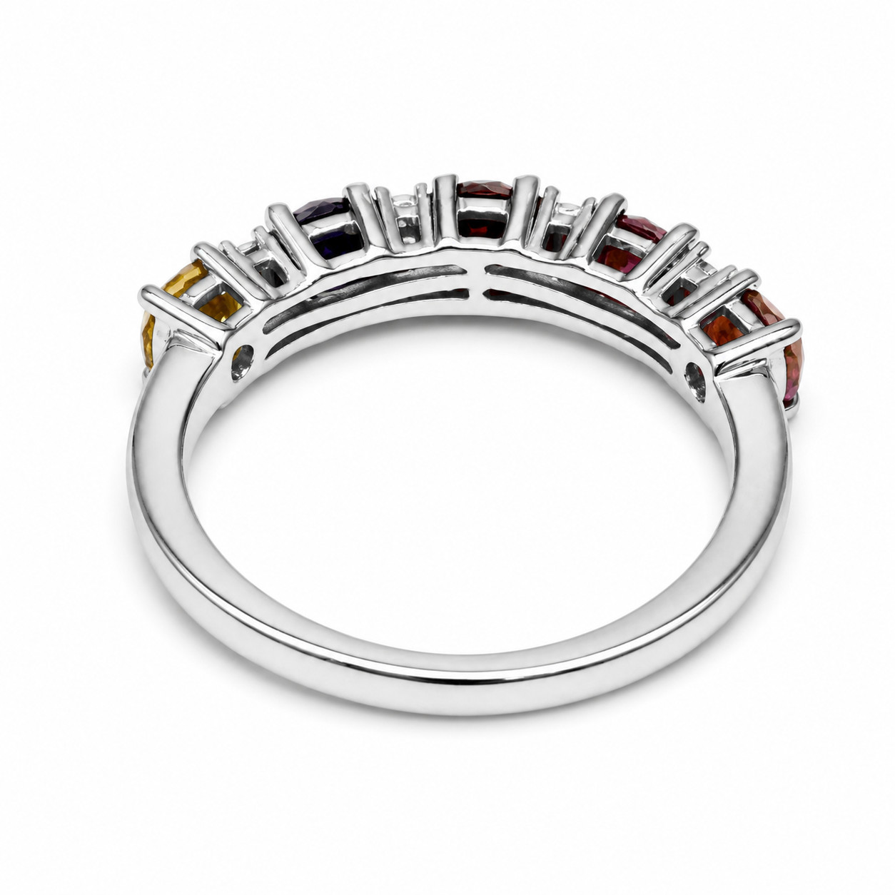 Swarovski Crystal Sunflower Multi Gemstone Ring Size 7 Sterling Silver 925 New