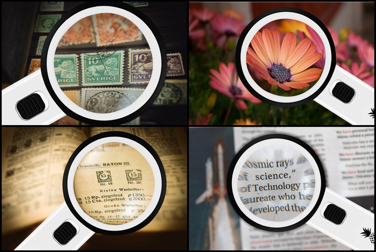 Magnifying Glass with Light 30X Handheld Magnifier Large Reading Aid LED Big