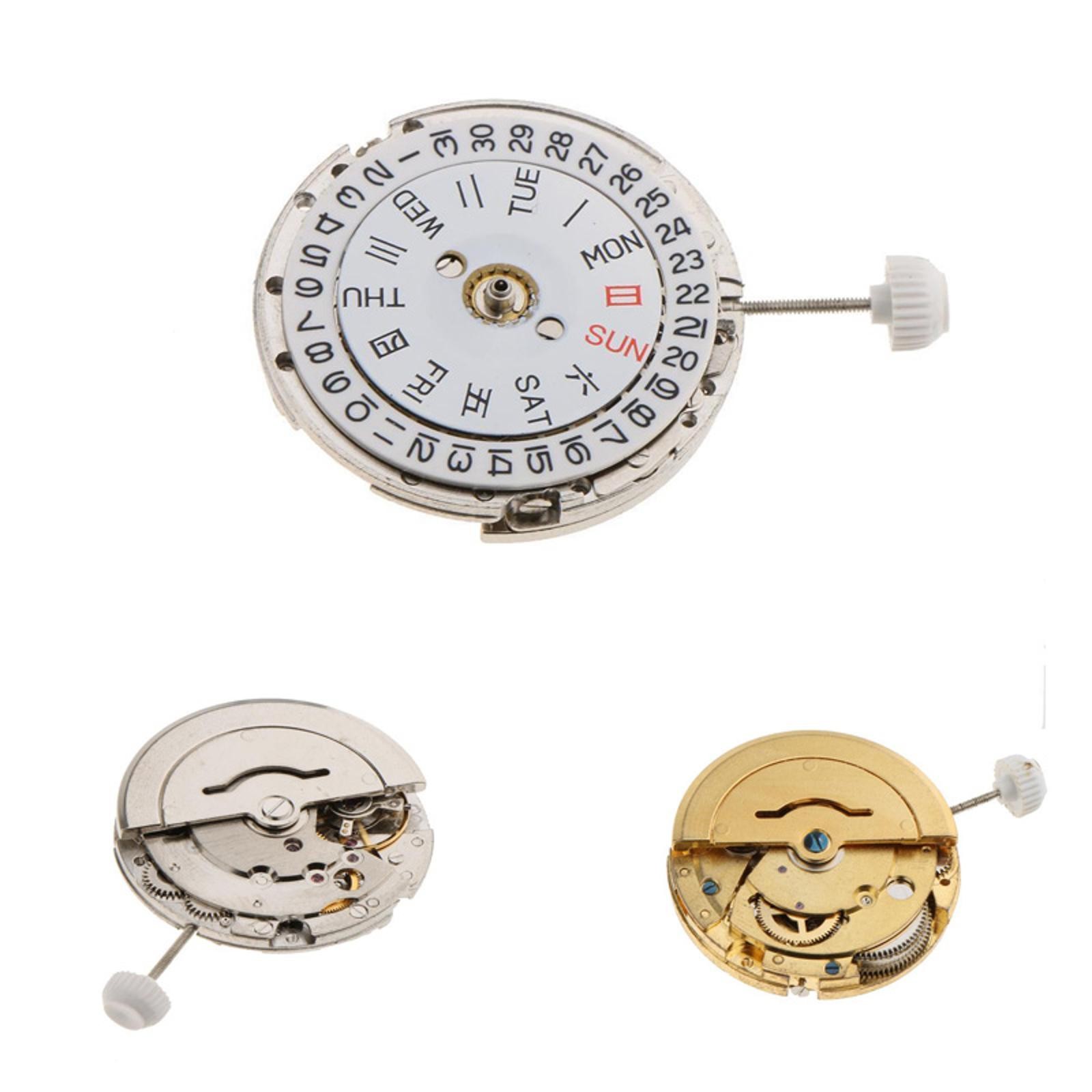 Metal Double Calendar Automatic Watch Movement Repair Parts For Miyota 8205