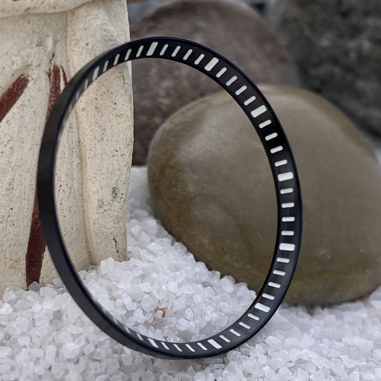 Lumed Markers Black Brushed Stainless Steel Chapter Ring for Seiko SKX SRPD