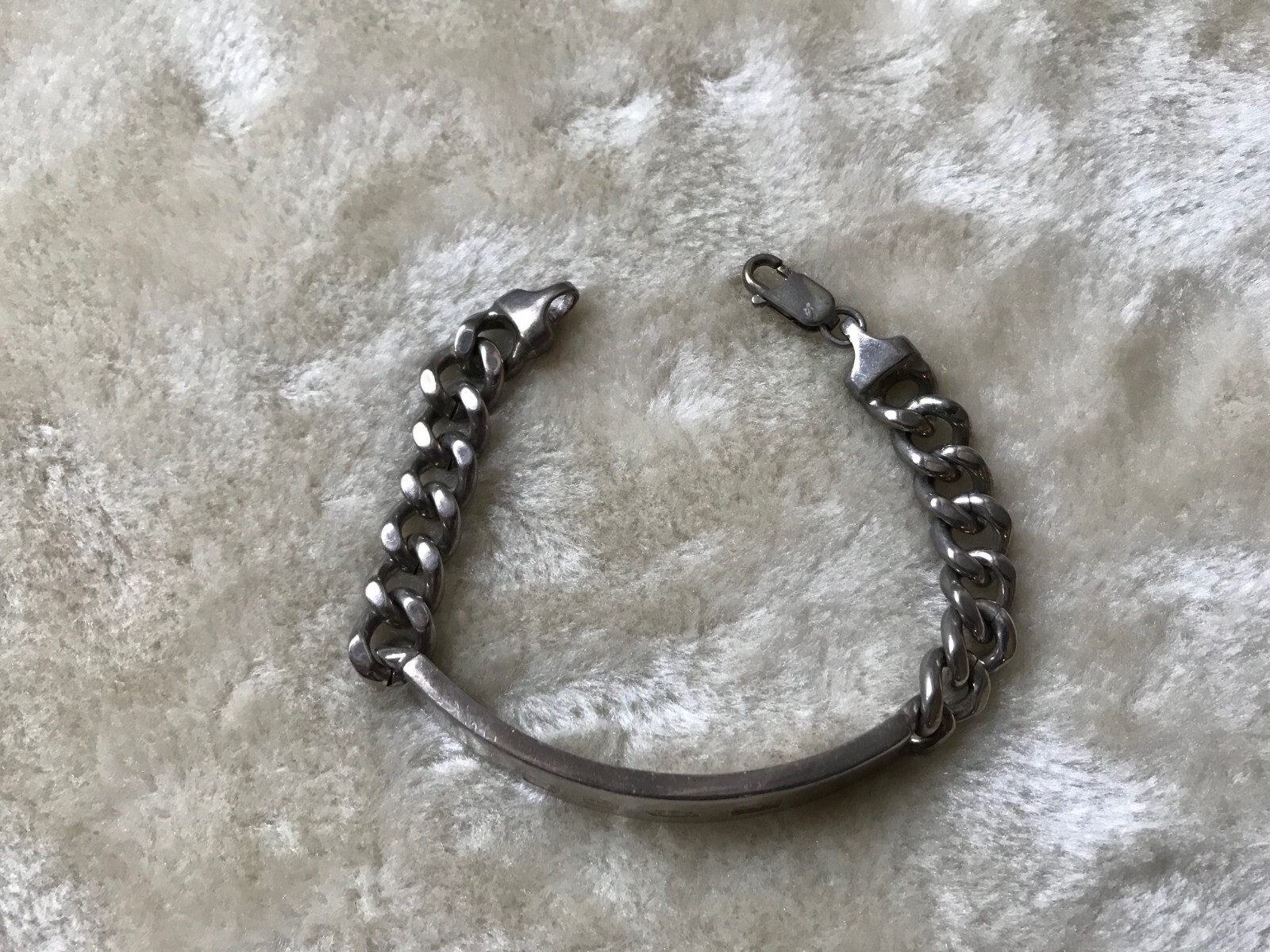 925 Lion Anchor NT Heavy Solid Sterling Silver ID Identification Bracelet