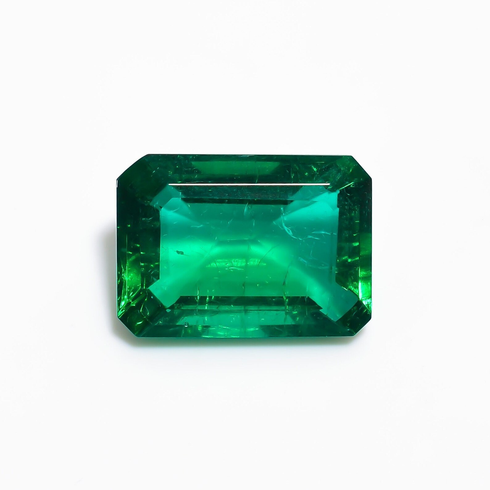5-7 Ct Each Certified Green Muzo Emerald Emerald Cut Stunning Gemstone Pair
