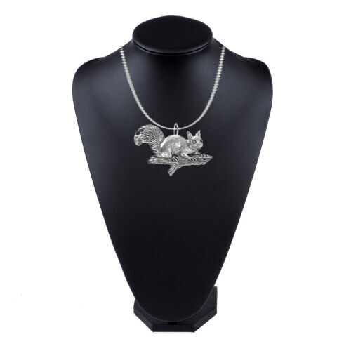 A7 Squirrel on branc Antique Bronze or silver necklace size 16 18 20 24 30 inch