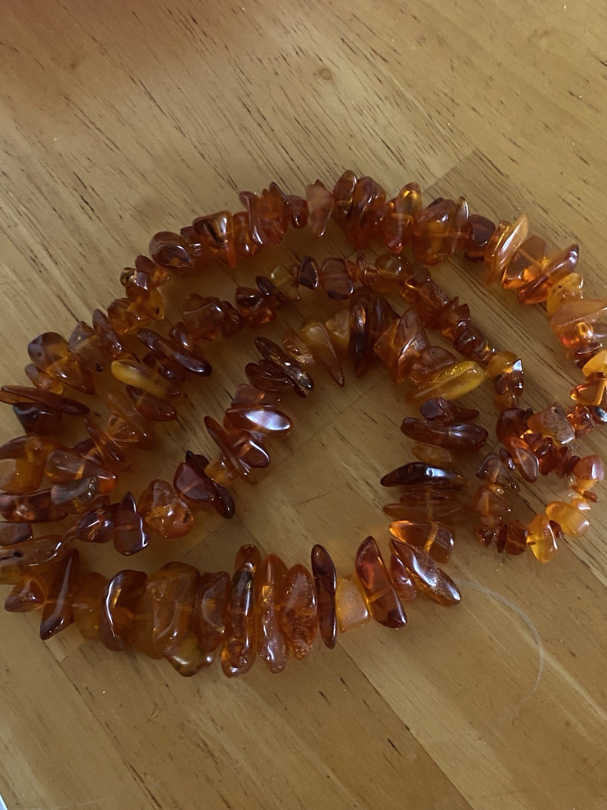 Braun Graduated Endless Amber Necklace 28. New. Never Worn